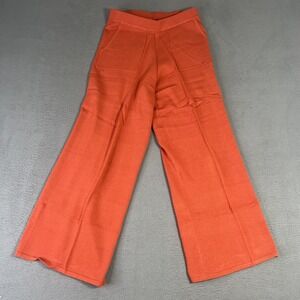 Wynne Layers Pants Womens XS Orange Wide Leg‎ Knit Pull On Cropped Pockets Rayon